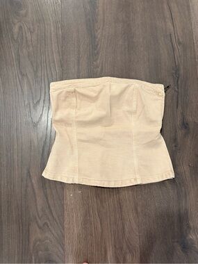 Mango Beige Neutral Corset-Inspired Tube Top